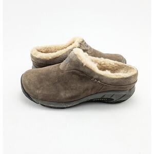 Womens Merrell Encore Ice Clogs Wool Lining Suede Slip On Moccasin Shoes Size 8